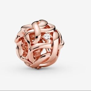 Pandora NEW Openwork Woven Rose Gold Charm